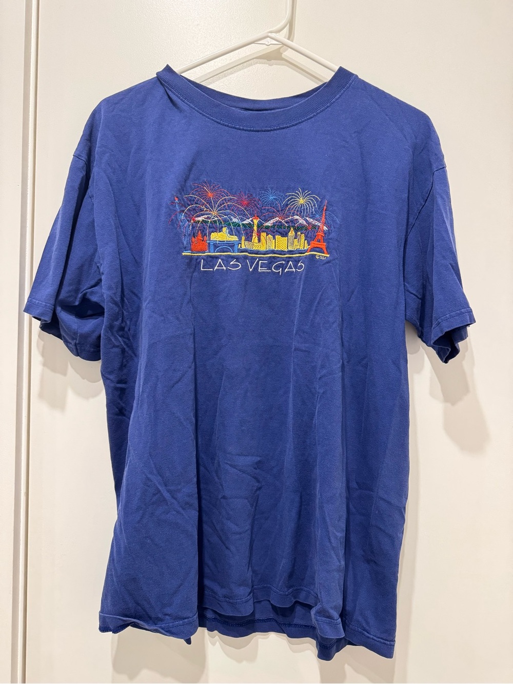 Blue Las Vegas Skyline Graphic T-Shirt